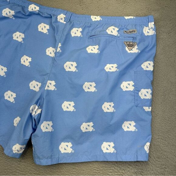 Columbia UNC Swim Trunks Mens 6X Blue Tar Heels Nylon Lined Beach Summer Casual - Picture 6 of 15